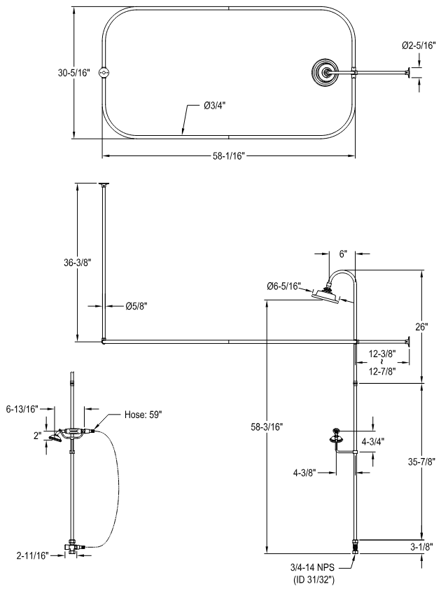Kingston - Tub Faucets - Vintage CCK214PL Three-Handle 2-Hole Tub Wall Mount Clawfoot Tub Faucet Package with Shower Enclosure and Hand Shower