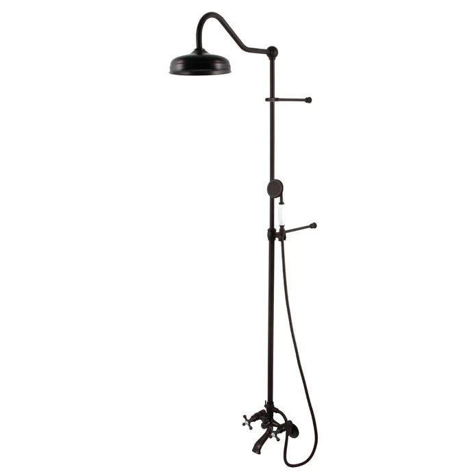 Kingston - Tub Faucets - Vintage CCK266 Two-Handle 2-Hole Wall Mount Clawfoot Tub Faucet Package with Shower Combo and Hand Shower