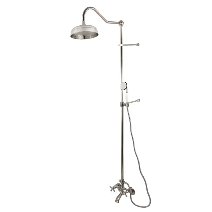 Kingston - Tub Faucets - Vintage CCK266 Two-Handle 2-Hole Wall Mount Clawfoot Tub Faucet Package with Shower Combo and Hand Shower