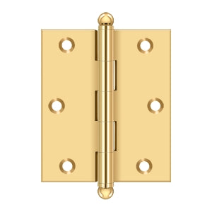 Deltana - Solid Brass Hinges - 3" x 2-1/2" Cabinet Hinge (Pairs)