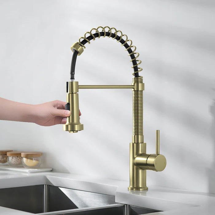 Casa Fixtures - Kitchen Faucet - Genova Commercial Style Single Handle Pull Down Kitchen Sink Faucet (CKF-2003)