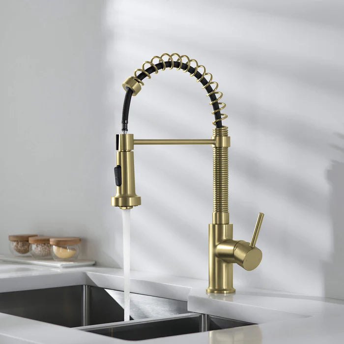 Casa Fixtures - Kitchen Faucet - Genova Commercial Style Single Handle Pull Down Kitchen Sink Faucet (CKF-2003)