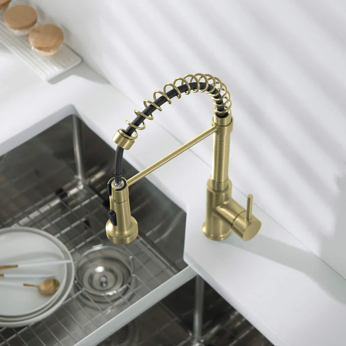 Casa Fixtures - Kitchen Faucet - Genova Commercial Style Single Handle Pull Down Kitchen Sink Faucet (CKF-2003)
