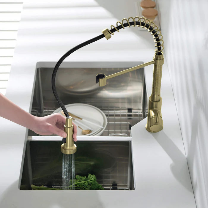 Casa Fixtures - Kitchen Faucet - Genova Commercial Style Single Handle Pull Down Kitchen Sink Faucet (CKF-2003)