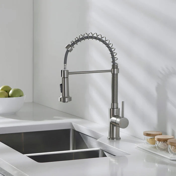 Casa Fixtures - Kitchen Faucet - Genova Commercial Style Single Handle Pull Down Kitchen Sink Faucet (CKF-2003)