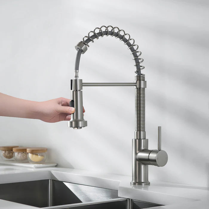 Casa Fixtures - Kitchen Faucet - Genova Commercial Style Single Handle Pull Down Kitchen Sink Faucet (CKF-2003)