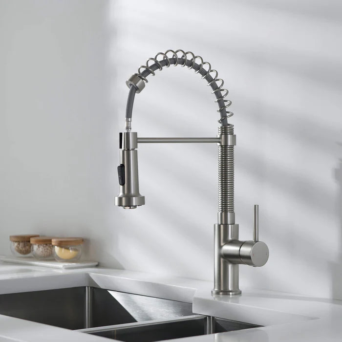 Casa Fixtures - Kitchen Faucet - Genova Commercial Style Single Handle Pull Down Kitchen Sink Faucet (CKF-2003)