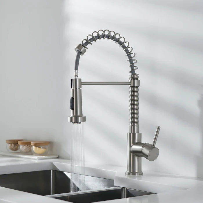 Casa Fixtures - Kitchen Faucet - Genova Commercial Style Single Handle Pull Down Kitchen Sink Faucet (CKF-2003)