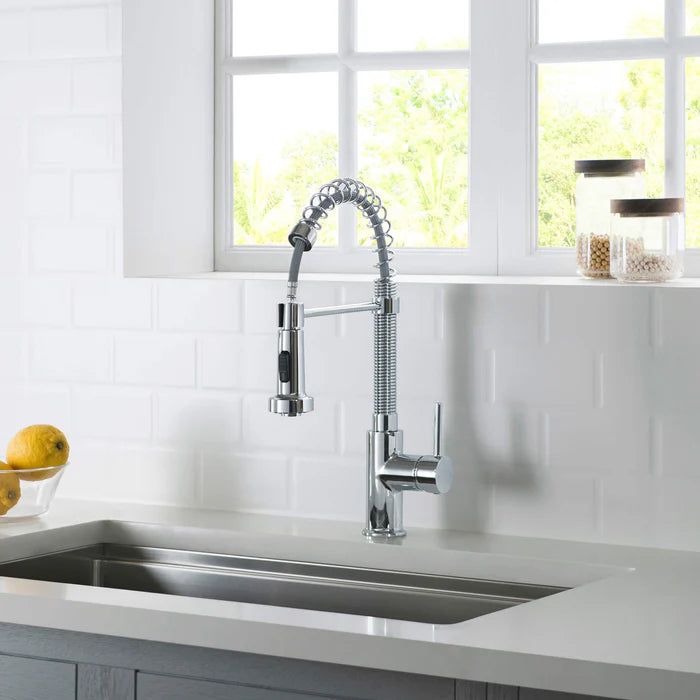 Casa Fixtures - Kitchen Faucet - Genova Commercial Style Single Handle Pull Down Kitchen Sink Faucet (CKF-2003)