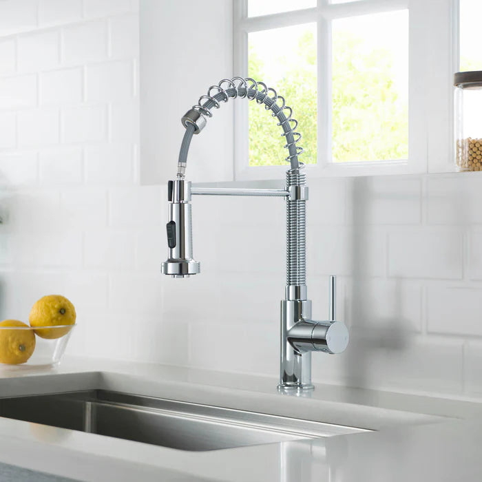Casa Fixtures - Kitchen Faucet - Genova Commercial Style Single Handle Pull Down Kitchen Sink Faucet (CKF-2003)