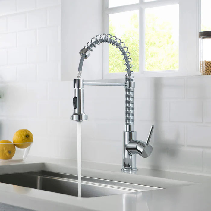 Casa Fixtures - Kitchen Faucet - Genova Commercial Style Single Handle Pull Down Kitchen Sink Faucet (CKF-2003)