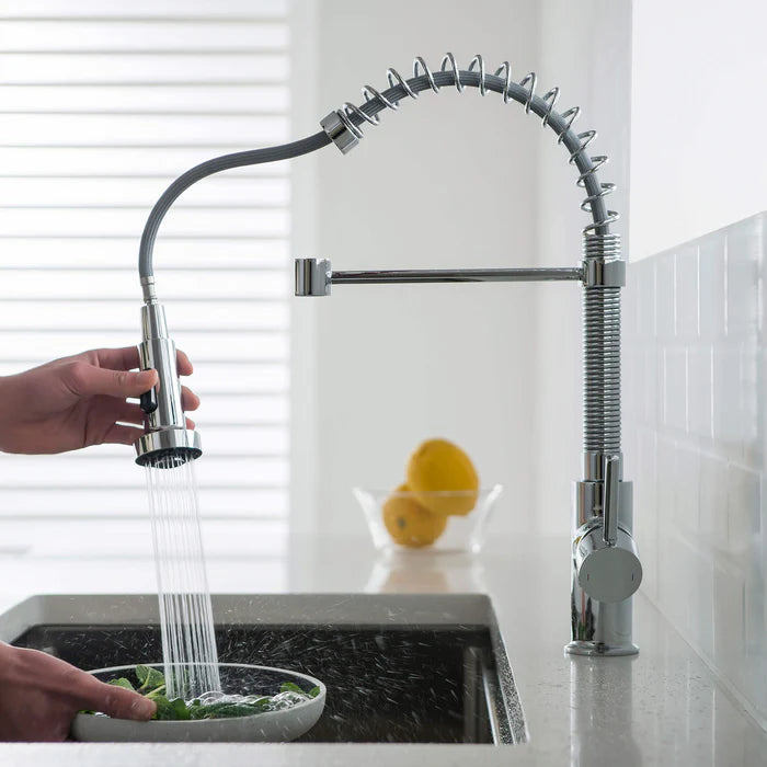 Casa Fixtures - Kitchen Faucet - Genova Commercial Style Single Handle Pull Down Kitchen Sink Faucet (CKF-2003)