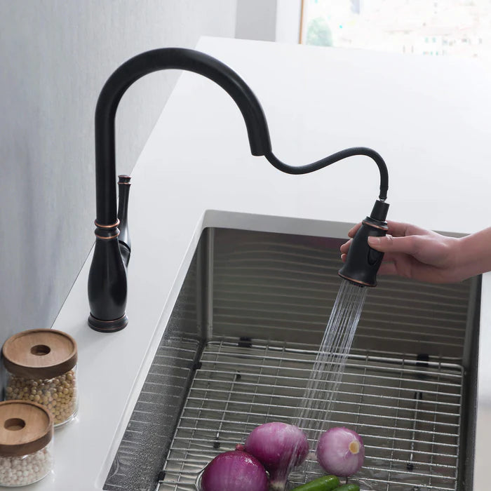 Casa Fixtures - Kitchen Faucet - Omaha Single Handle Pull Down Kitchen Sink Faucet (CKF-2009)