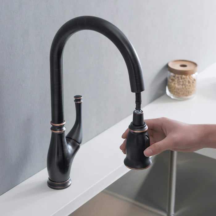 Casa Fixtures - Kitchen Faucet - Omaha Single Handle Pull Down Kitchen Sink Faucet (CKF-2009)