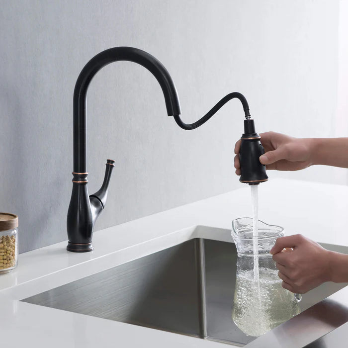 Casa Fixtures - Kitchen Faucet - Omaha Single Handle Pull Down Kitchen Sink Faucet (CKF-2009)