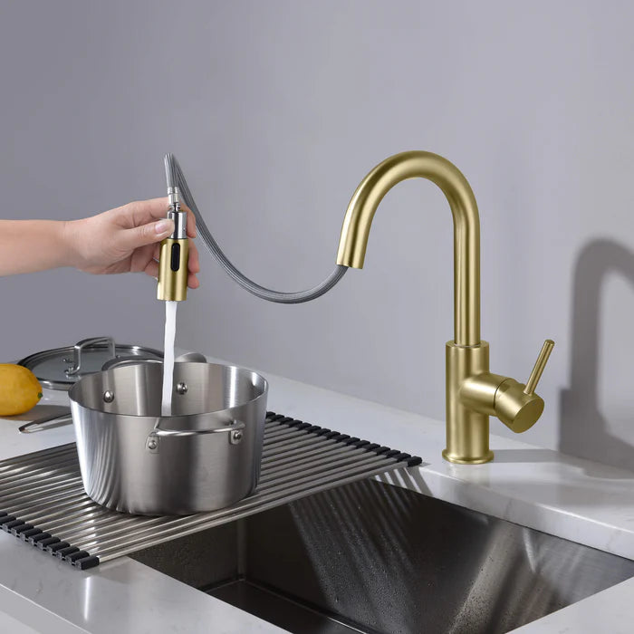 Casa Fixtures - Kitchen Faucet - Halo Single Handle Pull Down Kitchen & Bar Sink Faucet (CKF-2011)