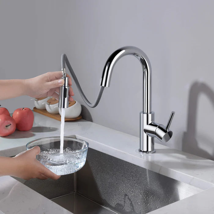 Casa Fixtures - Kitchen Faucet - Halo Single Handle Pull Down Kitchen & Bar Sink Faucet (CKF-2011)