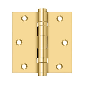 Deltana - Solid Brass Hinges - 3-1/2" x 3-1/2" Ball Bearing Door Hinge Square Corner (Pairs)