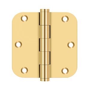 Deltana - Solid Brass Hinges - 3-1/2" x 3-1/2" Door Hinge 5/8" Radius Corner (Pairs)