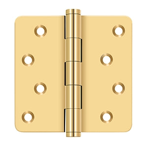 Deltana - Solid Brass Hinges - 4" x 4" Zig Zag Residential Door Hinge 1/4" Radius Corner (Pairs)