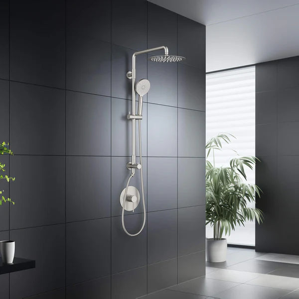 Casa Fixtures - Shower Faucets - Halo Pressure Balanced 2-Function Wall Mount Shower Column with Rough In Valve (CSC-4103)
