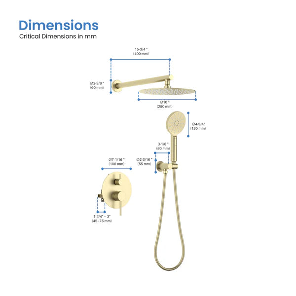 Casa Fixtures - Shower Faucets - Halo Pressure Balanced 2-Function Wall Mount Shower System with Rough-in Valve (CSF-4003)