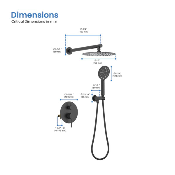 Casa Fixtures - Shower Faucets - Halo Pressure Balanced 2-Function Wall Mount Shower System with Rough-in Valve (CSF-4003)