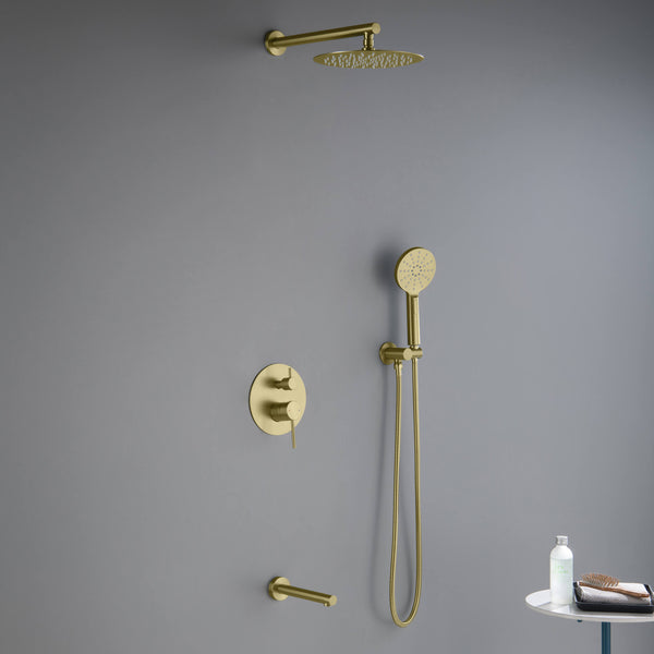 Casa Fixtures - Shower Faucets - Halo Pressure Balanced 3-Function Wall Mount Shower System with Rough-In Valve (CSF-4004)
