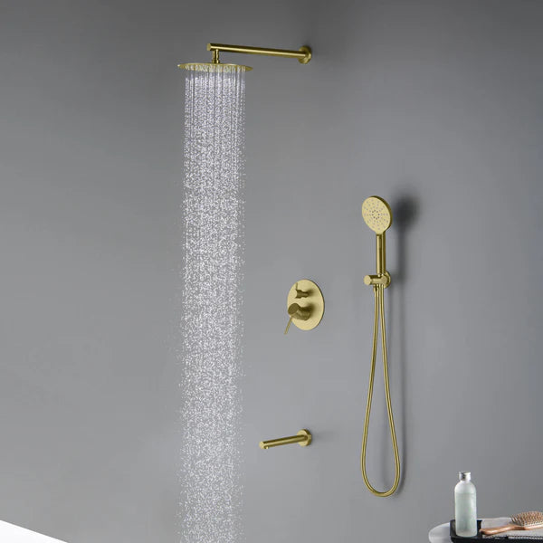 Casa Fixtures - Shower Faucets - Halo Pressure Balanced 3-Function Wall Mount Shower System with Rough-In Valve (CSF-4004)