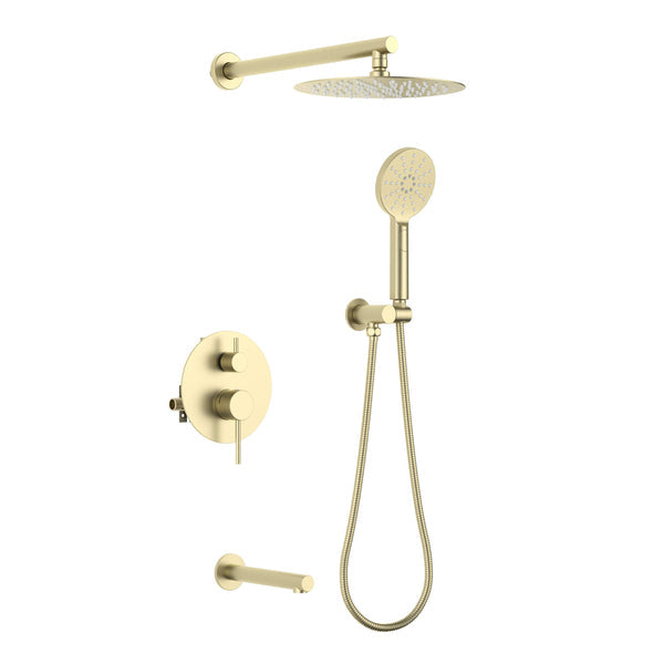 Casa Fixtures - Shower Faucets - Halo Pressure Balanced 3-Function Wall Mount Shower System with Rough-In Valve (CSF-4004)
