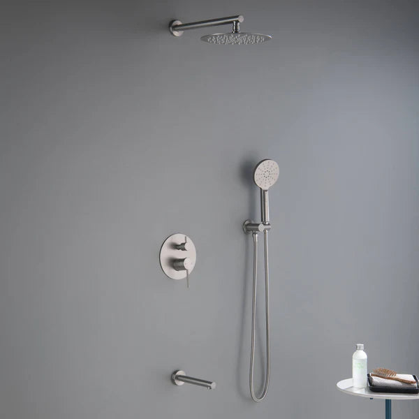 Casa Fixtures - Shower Faucets - Halo Pressure Balanced 3-Function Wall Mount Shower System with Rough-In Valve (CSF-4004)