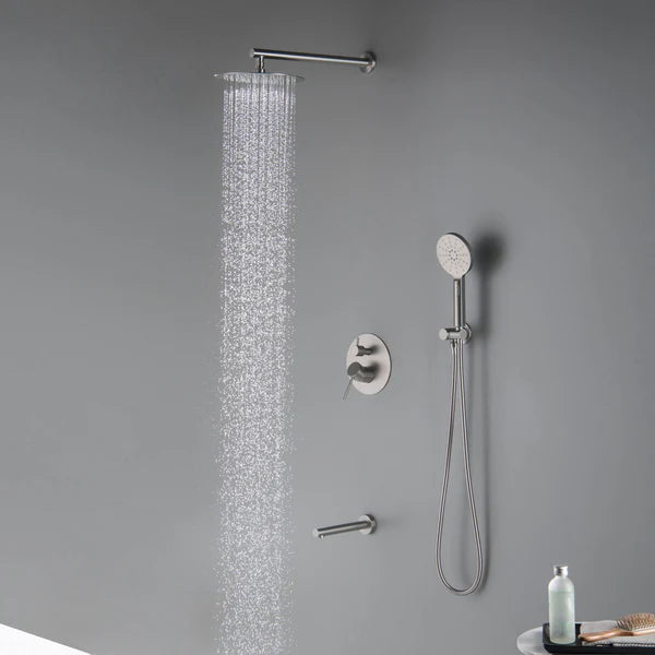 Casa Fixtures - Shower Faucets - Halo Pressure Balanced 3-Function Wall Mount Shower System with Rough-In Valve (CSF-4004)
