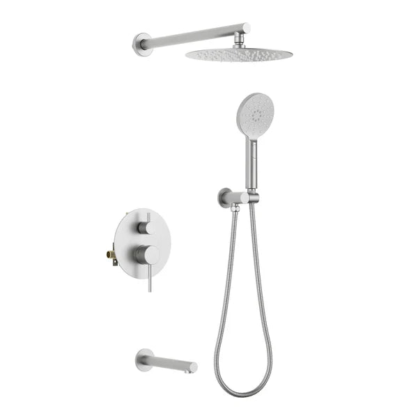 Casa Fixtures - Shower Faucets - Halo Pressure Balanced 3-Function Wall Mount Shower System with Rough-In Valve (CSF-4004)