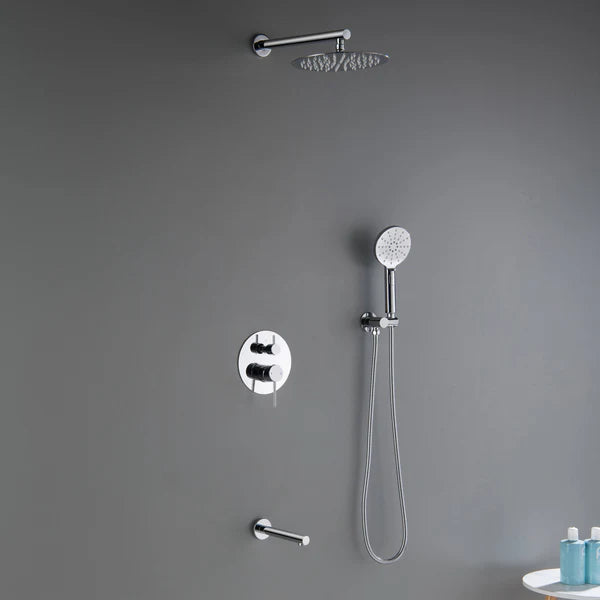 Casa Fixtures - Shower Faucets - Halo Pressure Balanced 3-Function Wall Mount Shower System with Rough-In Valve (CSF-4004)