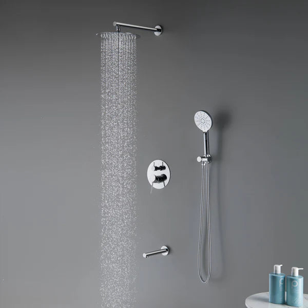 Casa Fixtures - Shower Faucets - Halo Pressure Balanced 3-Function Wall Mount Shower System with Rough-In Valve (CSF-4004)