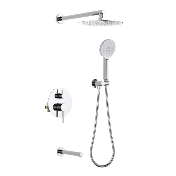 Casa Fixtures - Shower Faucets - Halo Pressure Balanced 3-Function Wall Mount Shower System with Rough-In Valve (CSF-4004)