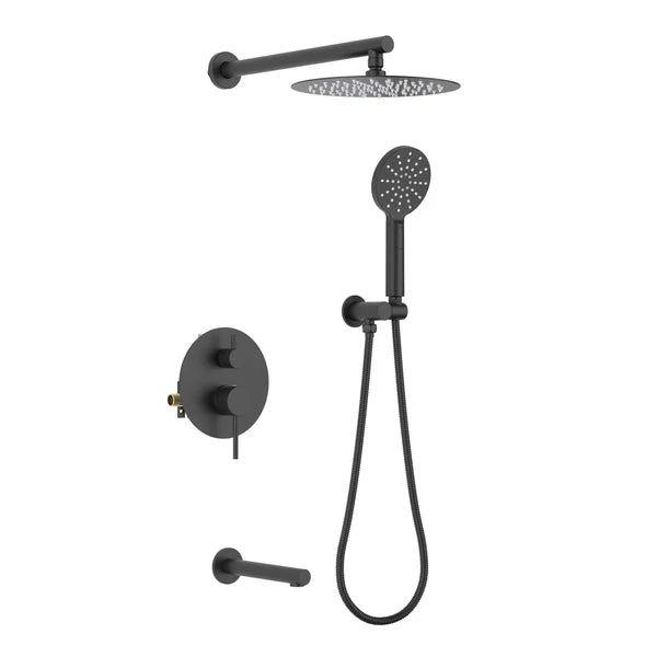 Casa Fixtures - Shower Faucets - Halo Pressure Balanced 3-Function Wall Mount Shower System with Rough-In Valve (CSF-4004)