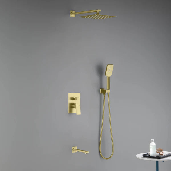 Casa Fixtures - Shower Faucets - Quadra Pressure Balanced 3-Function Wall Mount Shower System with Rough-In Valve (CSF-4006)