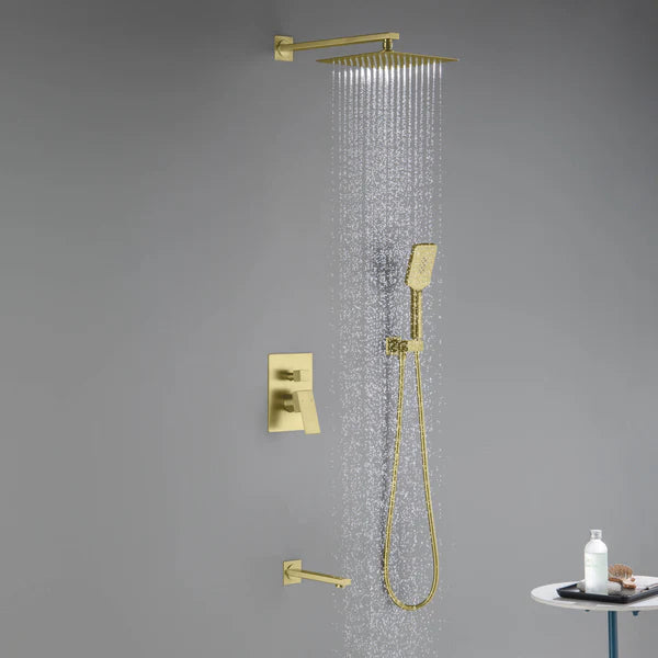 Casa Fixtures - Shower Faucets - Quadra Pressure Balanced 3-Function Wall Mount Shower System with Rough-In Valve (CSF-4006)