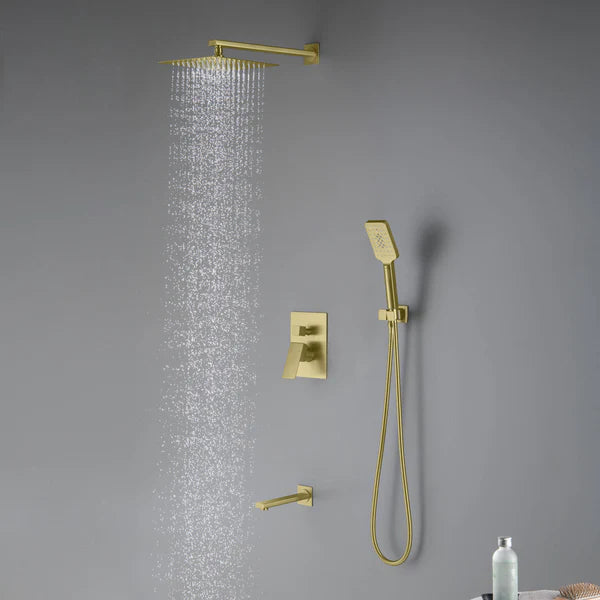 Casa Fixtures - Shower Faucets - Quadra Pressure Balanced 3-Function Wall Mount Shower System with Rough-In Valve (CSF-4006)