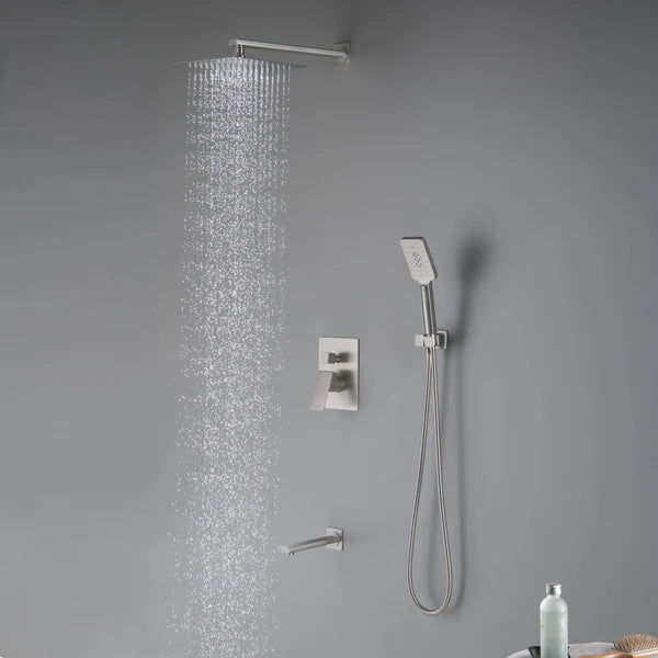 Casa Fixtures - Shower Faucets - Quadra Pressure Balanced 3-Function Wall Mount Shower System with Rough-In Valve (CSF-4006)