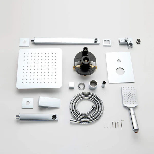 Casa Fixtures - Shower Faucets - Quadra Pressure Balanced 3-Function Wall Mount Shower System with Rough-In Valve (CSF-4006)