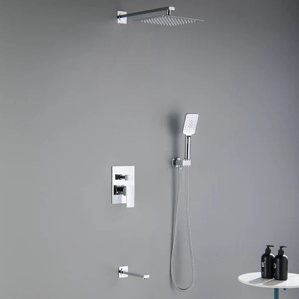 Casa Fixtures - Shower Faucets - Quadra Pressure Balanced 3-Function Wall Mount Shower System with Rough-In Valve (CSF-4006)