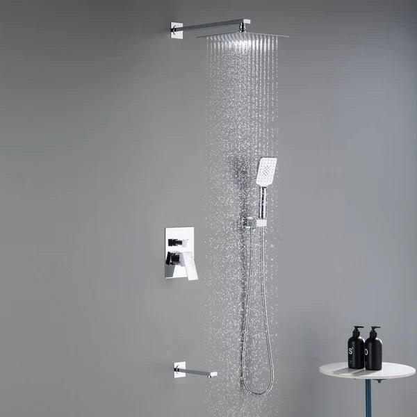 Casa Fixtures - Shower Faucets - Quadra Pressure Balanced 3-Function Wall Mount Shower System with Rough-In Valve (CSF-4006)