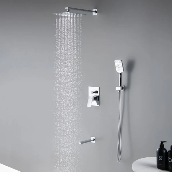 Casa Fixtures - Shower Faucets - Quadra Pressure Balanced 3-Function Wall Mount Shower System with Rough-In Valve (CSF-4006)