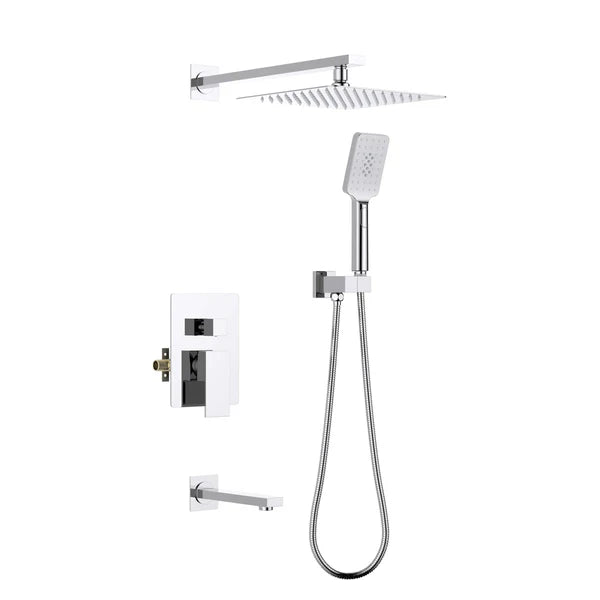 Casa Fixtures - Shower Faucets - Quadra Pressure Balanced 3-Function Wall Mount Shower System with Rough-In Valve (CSF-4006)