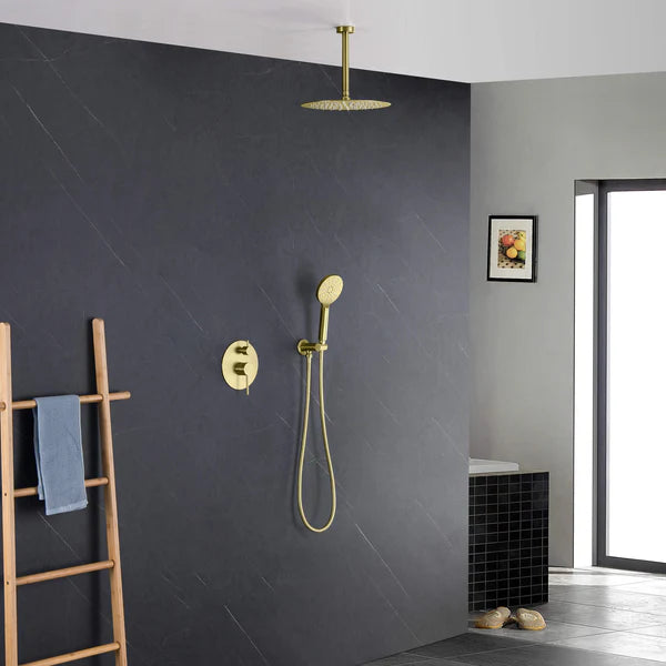 Casa Fixtures - Shower Faucets - Halo Pressure Balanced 2-Function Ceiling Mount Shower System with Rough-in Valve (CSF-4008)