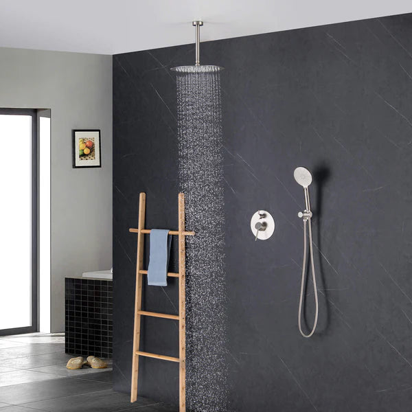 Casa Fixtures - Shower Faucets - Halo Pressure Balanced 2-Function Ceiling Mount Shower System with Rough-in Valve (CSF-4008)