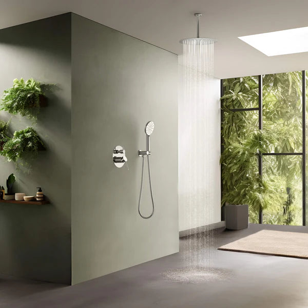 Casa Fixtures - Shower Faucets - Halo Pressure Balanced 2-Function Ceiling Mount Shower System with Rough-in Valve (CSF-4008)