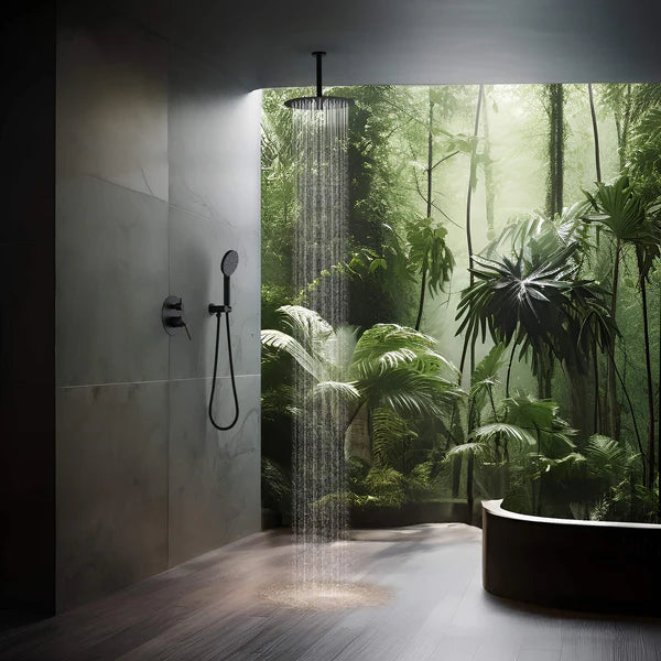 Casa Fixtures - Shower Faucets - Halo Pressure Balanced 2-Function Ceiling Mount Shower System with Rough-in Valve (CSF-4008)